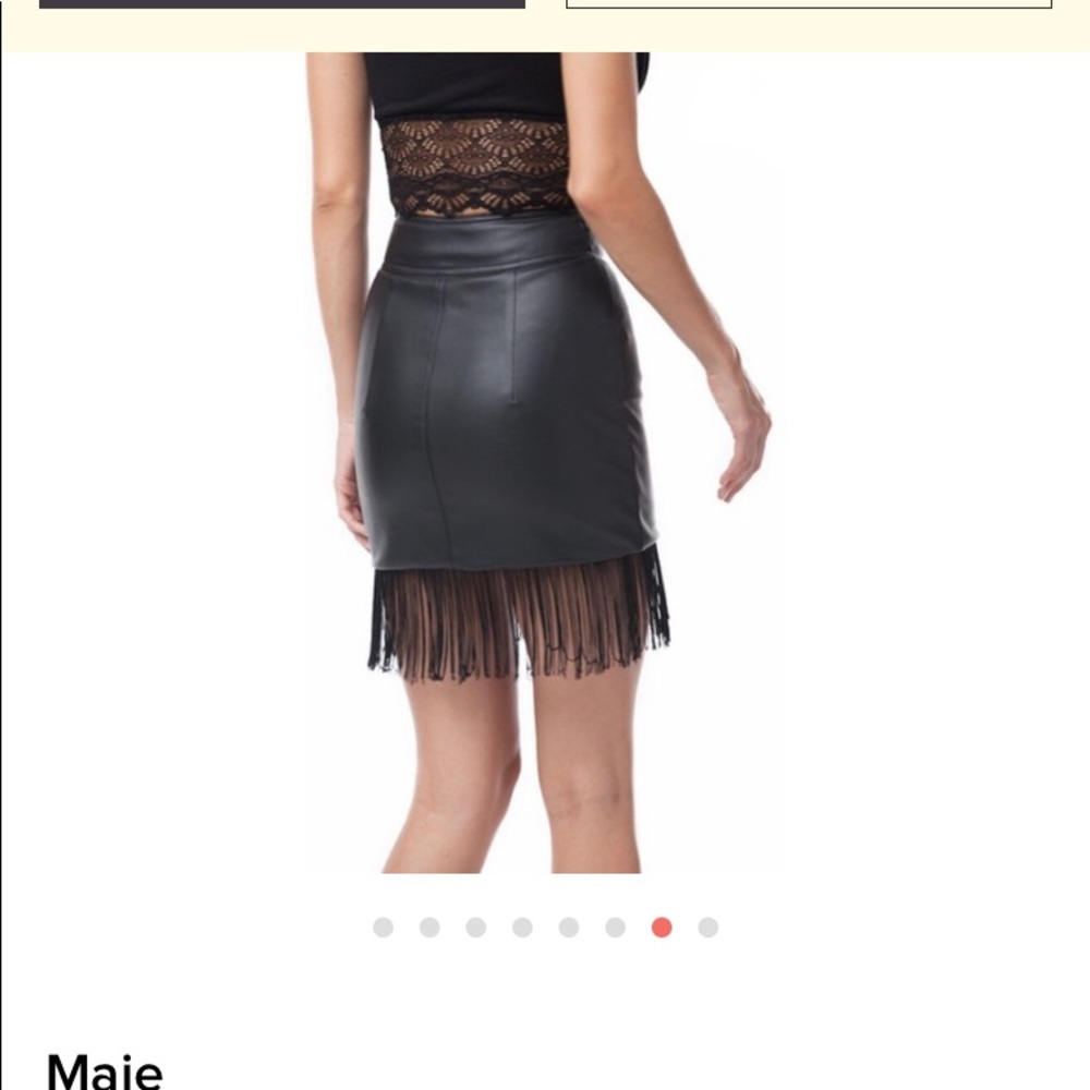 SOLD.    Host pick 🎉Maje Leather Fringe skirt🎉 - Picture 8 of 9